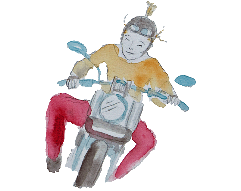 illustration motorrad fahren